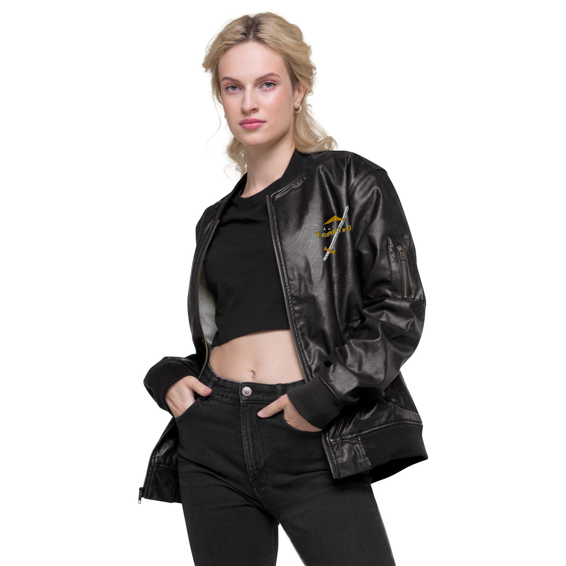 Temple OS CIA Proof Leather Bomber Jacket